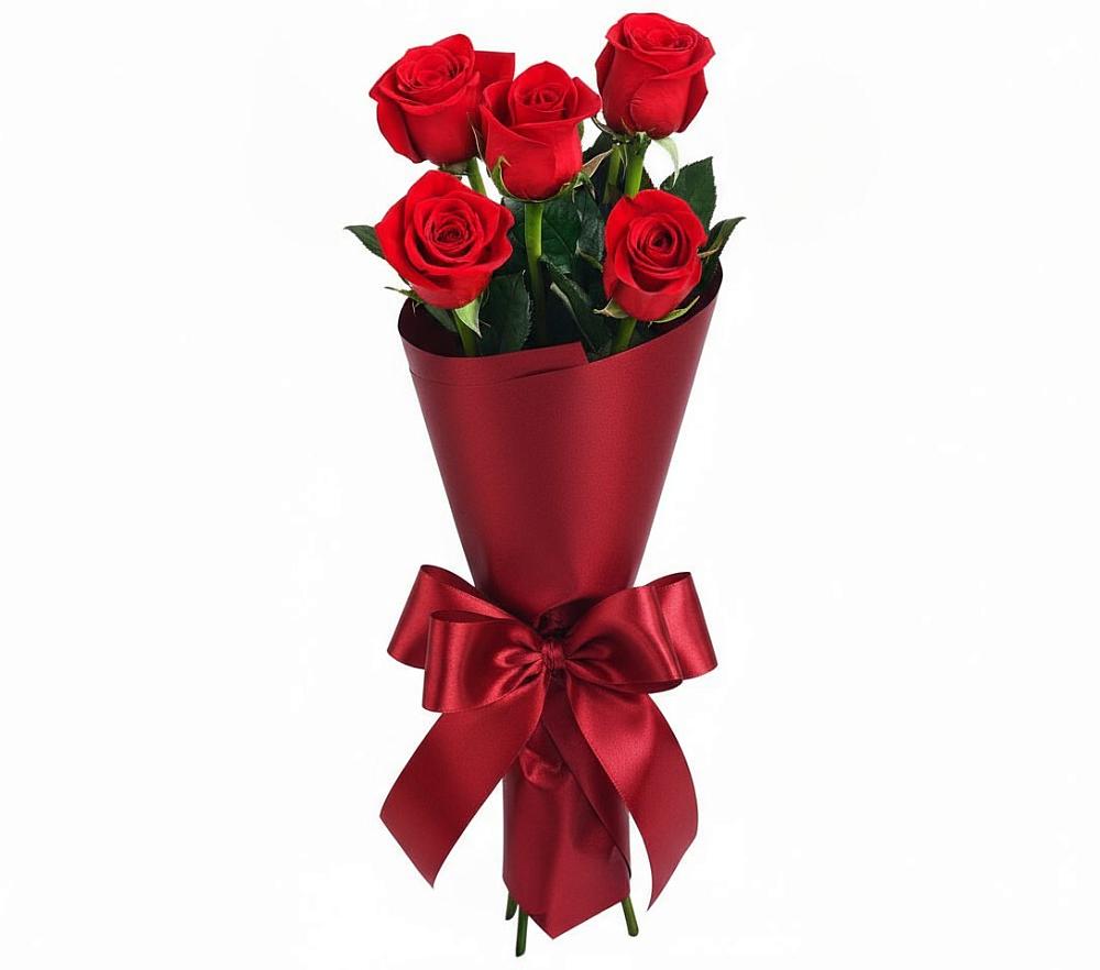 Букет 5 Красных роз Эдлесс Лав в Черепеть