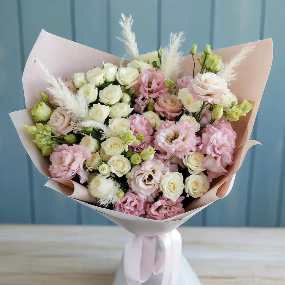 Букет цветов из: Альстромерии и Розы в Черепеть