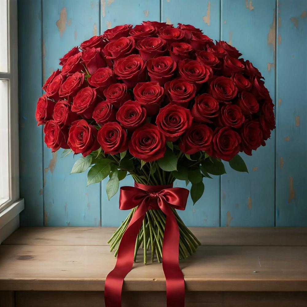 Букет Красные розы Блэк Меджик в Черепеть