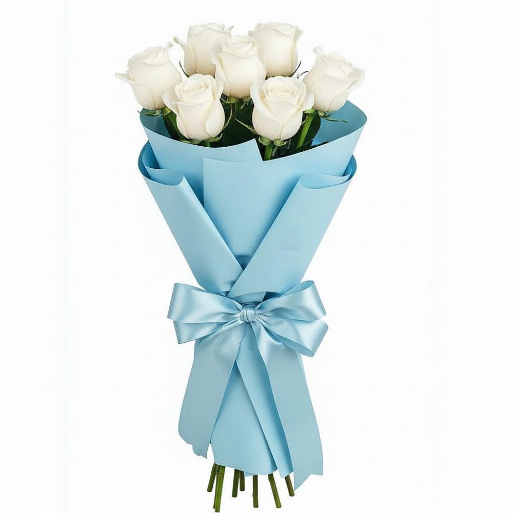 Букет 7 белых роз Проуд в Черепеть