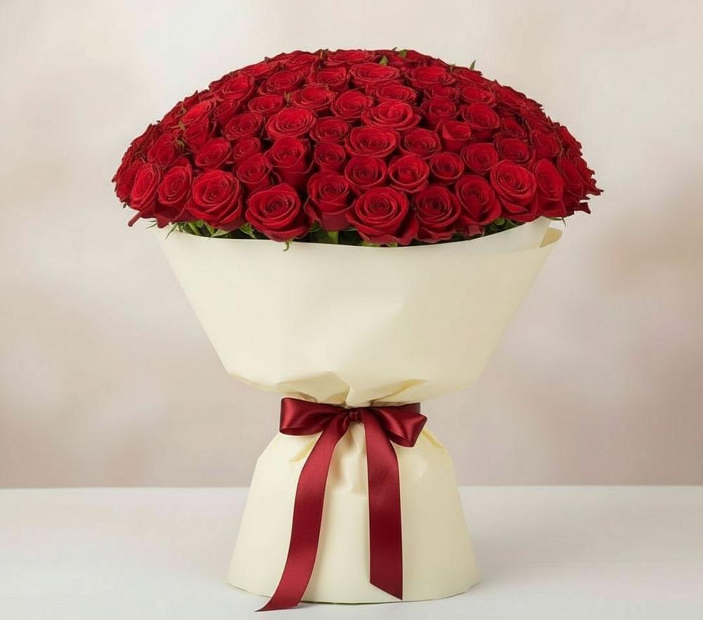 Букет 101 Красная роза Милано в Черепеть