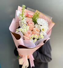 Букет цветов из:  Хризантемы и Розы в Черепеть