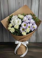 Букет цветов из:  Хризантемы и Розы в Черепеть