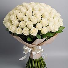 Букет 101 беля роза Белоснежка в Черепеть