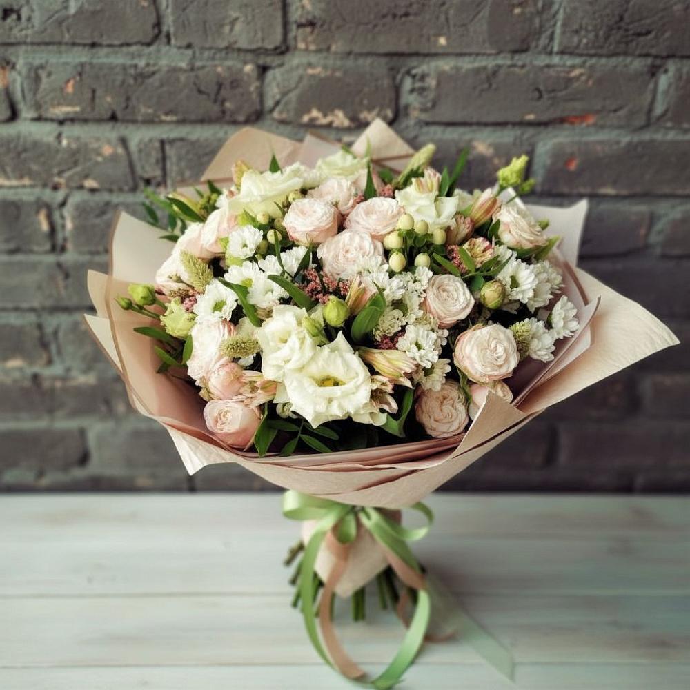 Букет цветов из: Альстромерии, Розы и Хризантемы в Черепеть