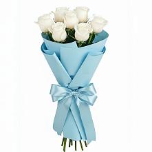 Букет 7 белых роз Проуд в Черепеть