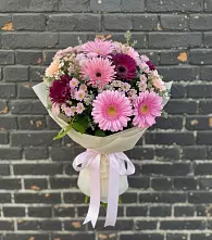 Букет цветов из:  Герберы и Хризантемы в Черепеть