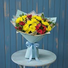 Букет цветов из:  Альстромерии и Хризантемы в Черепеть