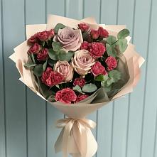 Букет цветов из:  Гвоздики и Розы в Черепеть